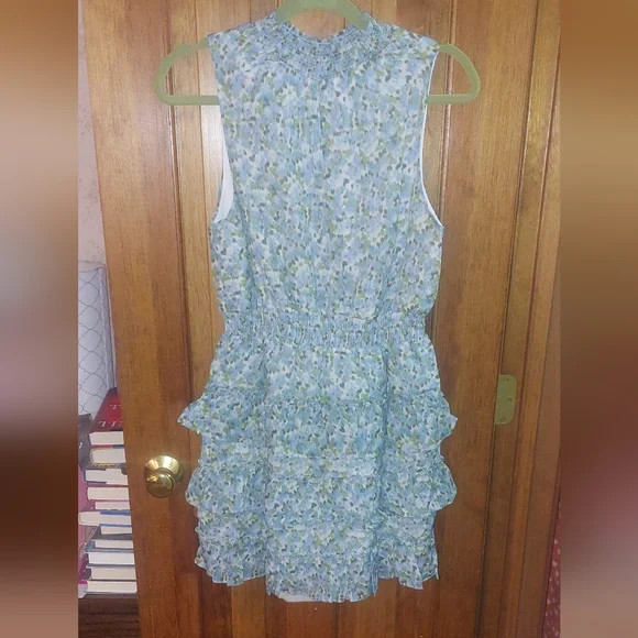 Rachel Parcell Halter Ruffle Micro Floral Mini Dress - Picture 9 of 12